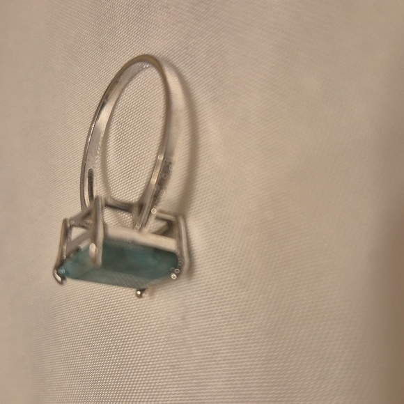 Sterling Silver Amazonite Emerald Cut Ring - Picture 2 of 8